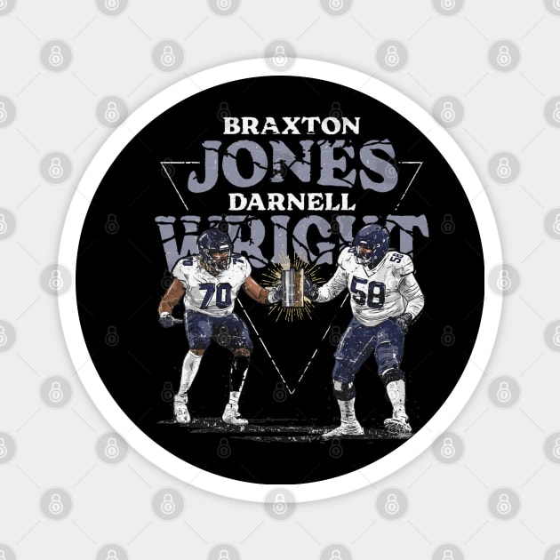 Braxton Jones & Darnell Wright Chicago Bookends Magnet by danlintonpro